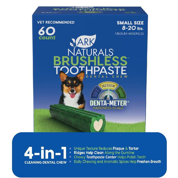 Ark Naturals 4-in-1 Brushless Toothpaste Chews for Small Dogs Value Pack (60 chews)