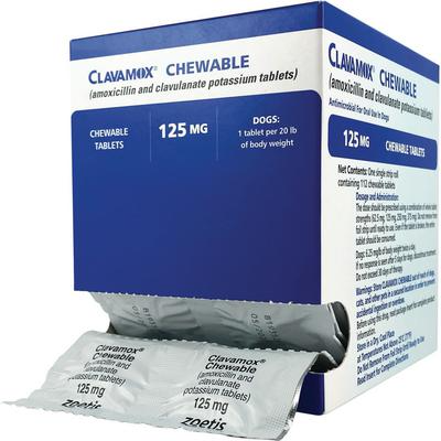 Clavamox Chewable Tablets for Dogs 125mg