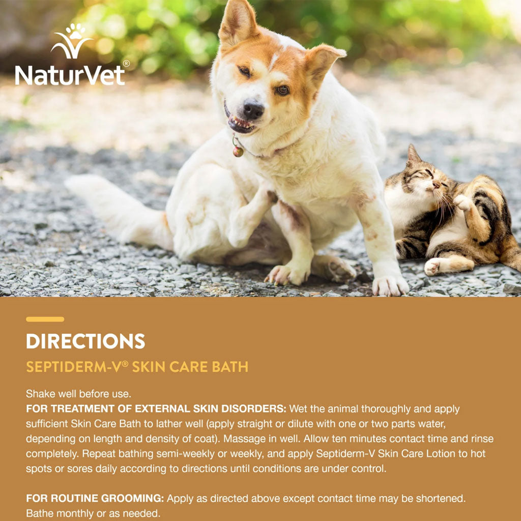 NaturVet Septiderm-V Skin Care Bath for Dogs & Cats