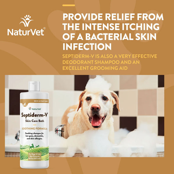 NaturVet Septiderm-V Skin Care Bath for Dogs & Cats