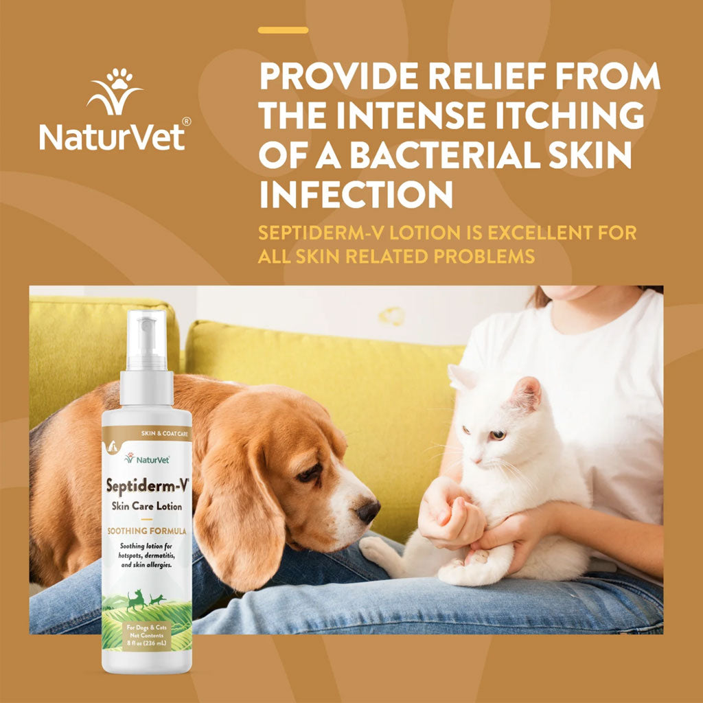 NaturVet Septiderm-V Skin Care Lotion for Dogs & Cats