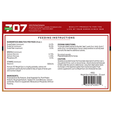 Formula 707 Weight Gain Daily Fresh Packs Horse Supplement (28 Day Supply) - 0