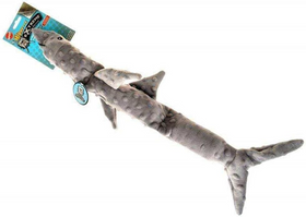 Ethical Pet Skinneeez Extreme Stuffing-Free Triple Squeaker Shark Dog Toy - 0