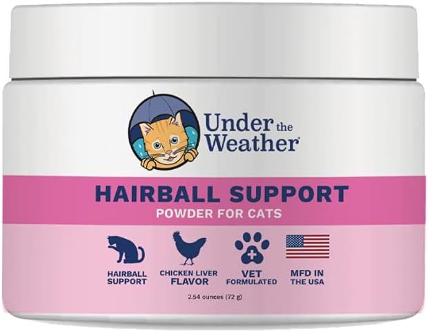 Under the Weather Hairball Support Powder for Cats, 2.54-oz