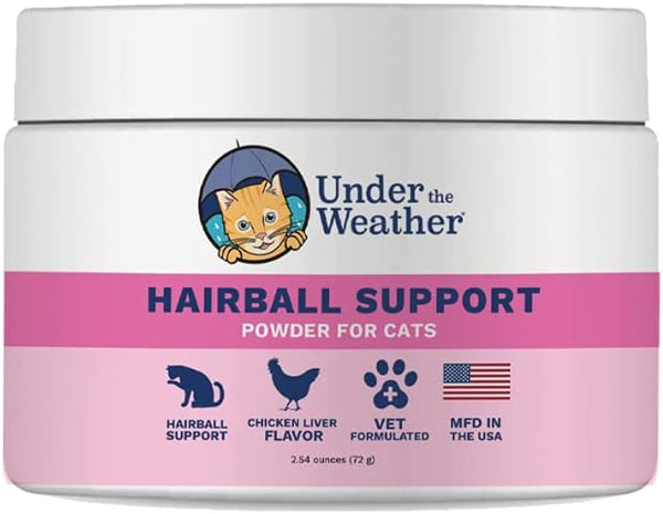 Under the Weather Hairball Support Powder for Cats, 2.54-oz