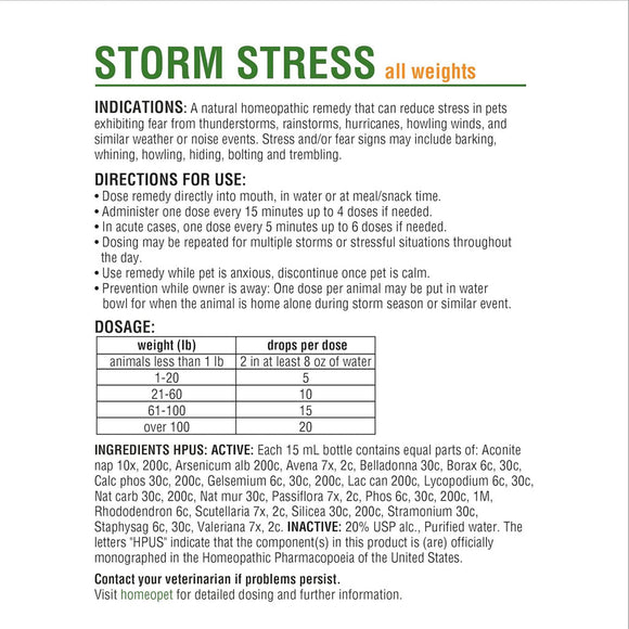 HomeoPet Storm Stress for Small Animals