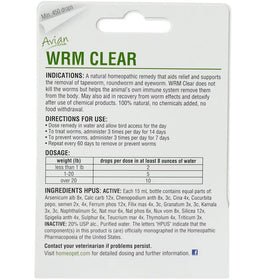 HomeoPet Avian WRM Clear for Poultry & Birds