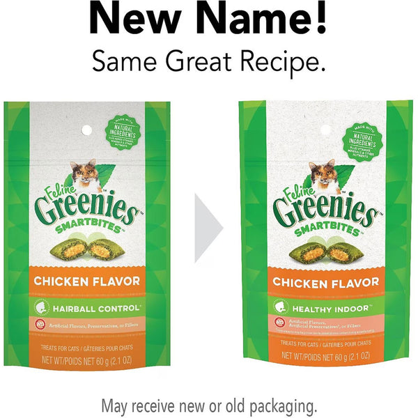 Greenies Feline SmartBites Healthy Indoor Chicken Flavor  new packaging