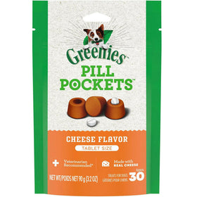 Greenies Pill Pockets Cheese Flavor Treats for Dogs, Tablet Size, 3.2-oz