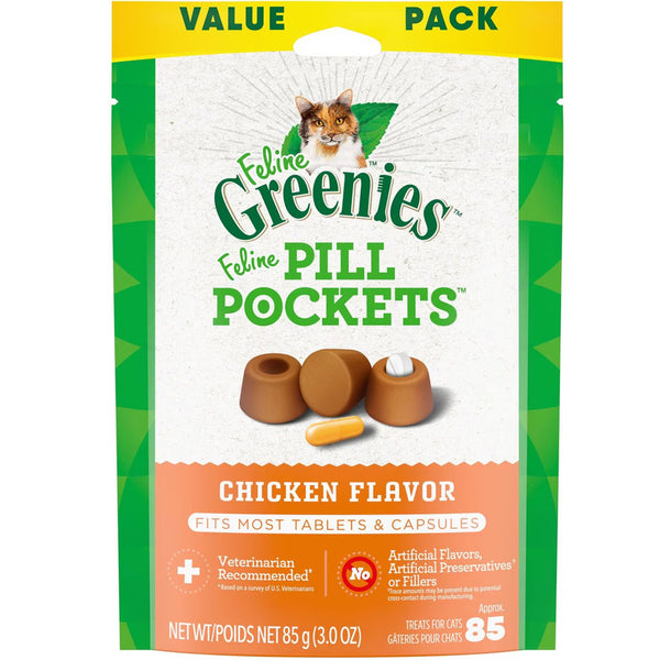 Greenies Feline Pill Pockets Chicken Flavor 3oz