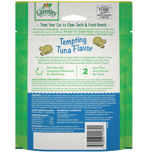 Greenies Feline Tuna Flavor 4oz back