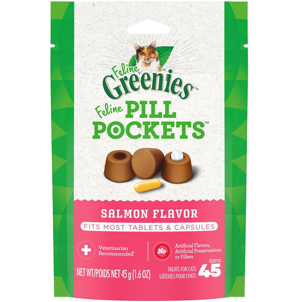 Greenies Feline Pill Pockets Salmon Flavor, 1.6-oz