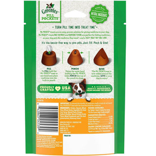 Greenies Pill Pockets Chicken Flavor Treats for Dogs, Tablet Size backside