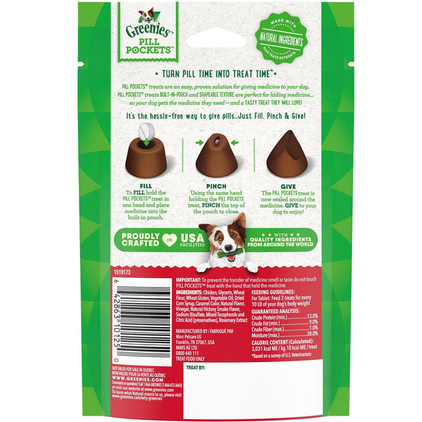 Greenies Pill Pockets Hickory Smoke Flavor Treats for Dogs, Tablet Size