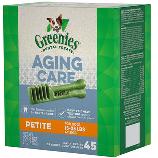Greenies Aging Care Petite Dental Dog Treats, 45 count
