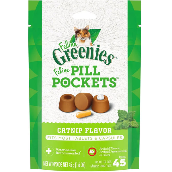 Greenies Feline Pill Pockets Catnip Flavor, 1.6-oz