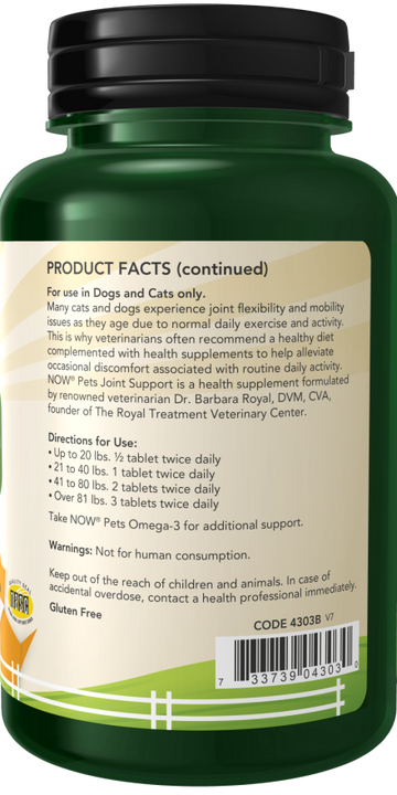 NOW Pets Joint Support Dog & Cat Supplement, 90 count - 0