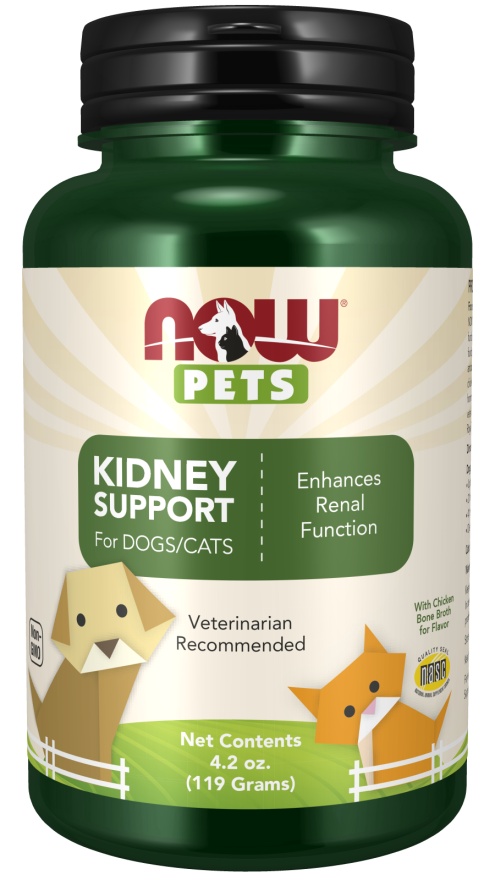 NOW Pets Kidney Support Dog & Cat Supplement, 4.2-oz
