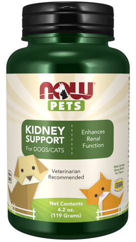 NOW Pets Kidney Support Dog & Cat Supplement, 4.2-oz