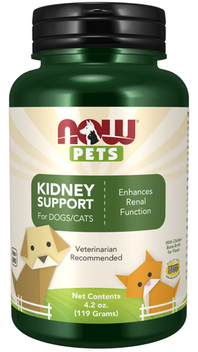 NOW Pets Kidney Support Dog & Cat Supplement, 4.2-oz