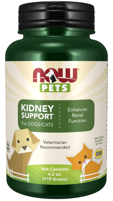 NOW Pets Kidney Support Dog & Cat Supplement, 4.2-oz