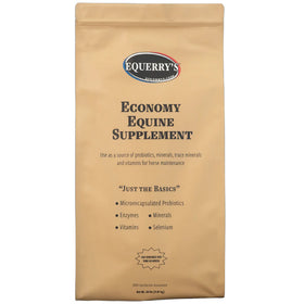 Beige package of Equerry's Egonomy Equine Supplement on a white background