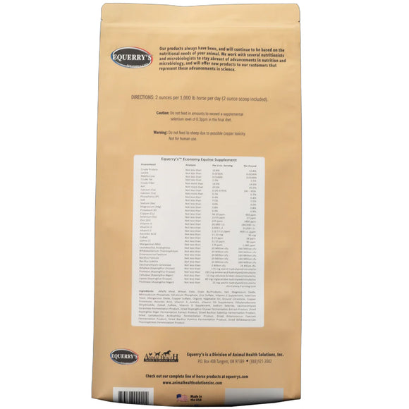 Back of a brown package with text and branding on a white background