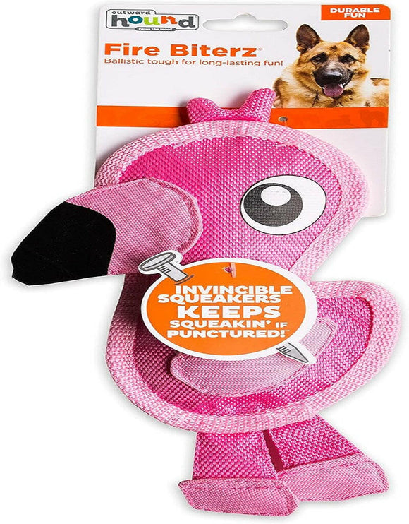 Outward Hound Fire Biterz Flamingo Pink (Small) Dog Toy