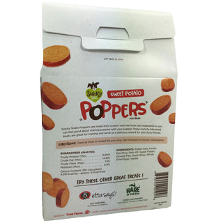 Snicky Snak Poppers Dog Treats Sweet Potato Flavored backside