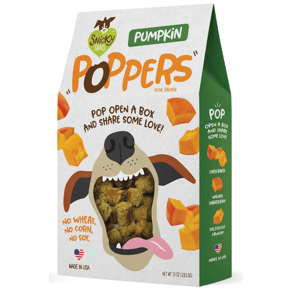 Snicky Snak Poppers Dog Treats Pumpkin Flavored, 10-oz