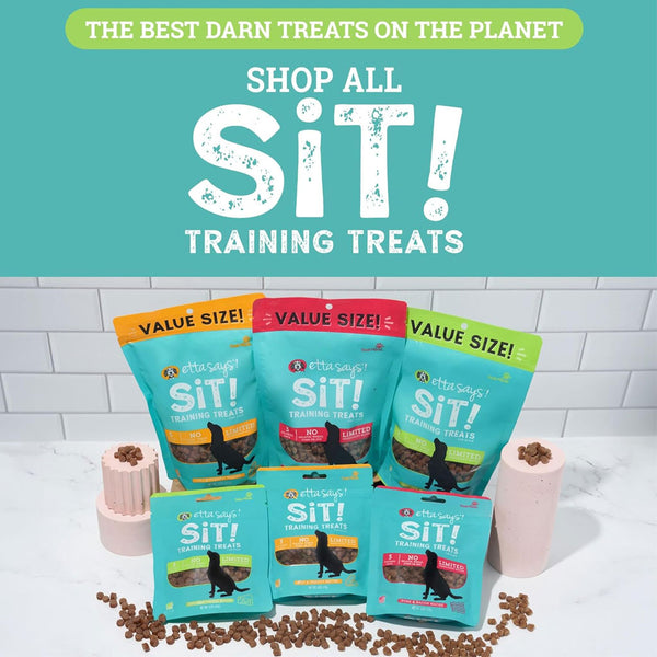 Etta Says! Sit! Training Treats for Dogs Cheddar Cheese Flavor