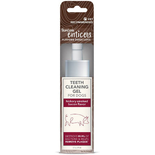 TropiClean Enticers Dental Cleaning Gel Hickory Bacon Dog (2 oz)