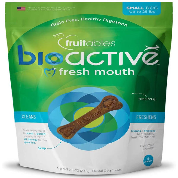 Fruitables BioActive Fresh Mouth Dental Chews For Small Dogs (7.32 oz)