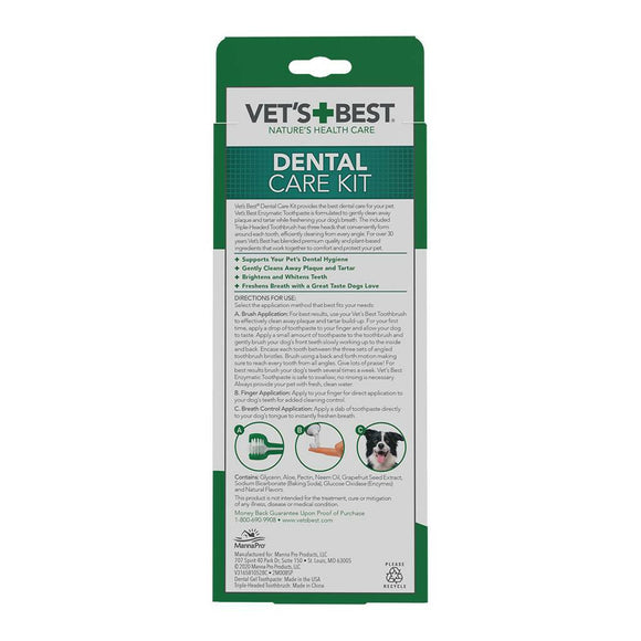 Vet’s Best Toothbrush and Enzymatic Toothpaste Set For Dog