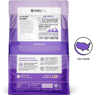 Bixbi Rawbble Limited Ingredient Grain-Free Lamb Recipe Raw Coated Dry Dog Food (4 lb)