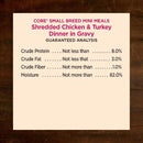 Wellness CORE Grain-Free Small Breed Mini Meals Shredded Chicken & Turkey in Gravy Wet Dog Food (3 oz x 12 pouches)