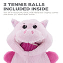 Outward Hound Ball Hogz Piggy Hide and Seek Dog Toy with Tennis Balls