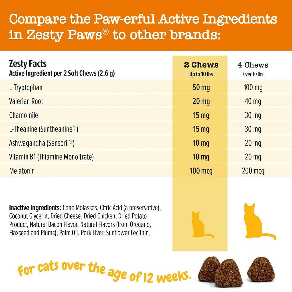 Zesty Paws Calming Bites Soft Chews Supplement for Cats (60 ct)