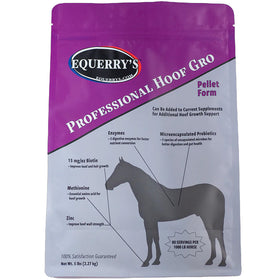 Package of Equerry's Professional Hoof Gro supplement for horses on a white background