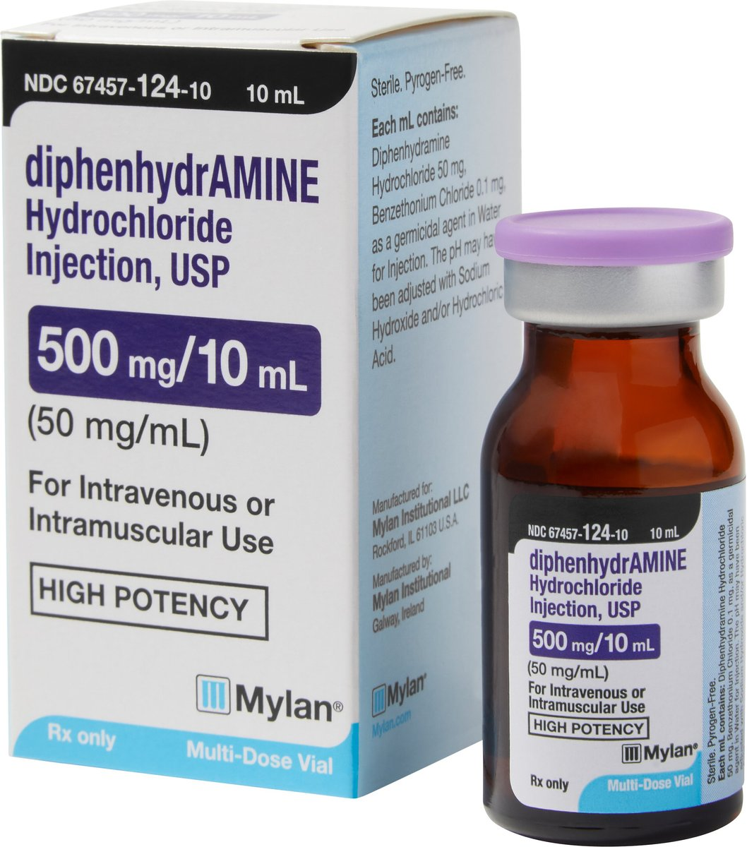 Diphenhydramine HCI Injection 50mg/ml - Uses, Dosage & Side Effects