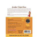 Back of a package with 'Grandma Lucy's' branding and product details.