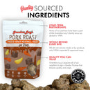 Grandma Lucy's Pork Roast freeze-dried meatball treats for dogs with quality sourcing information.