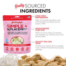 Product packaging with text about quality-sourced ingredients and partnerships.