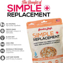 Package of Grandma Lucy's Simple Replacement with features listed on a white background