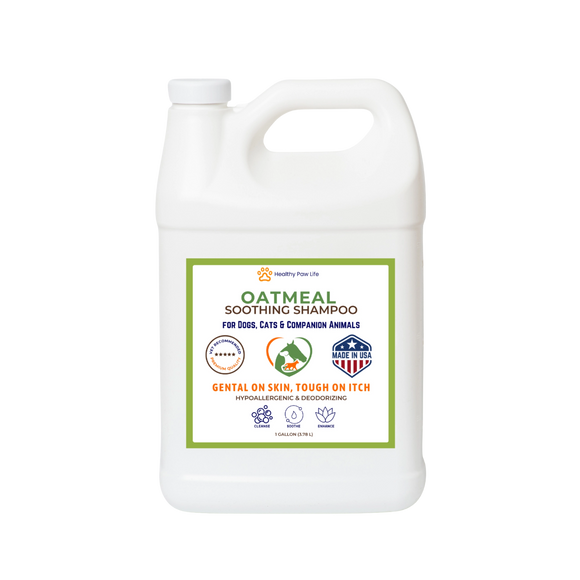 Healthy Paw Life Oatmeal Soothing Shampoo for Dogs, Cats & Companion Animals, 1-gallon