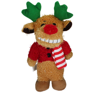 Multipet Loofa Reindeer Dog Toys 6in