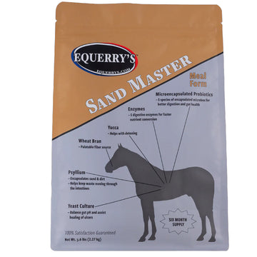 Package of Equerry's Sand Master for horses on a white background