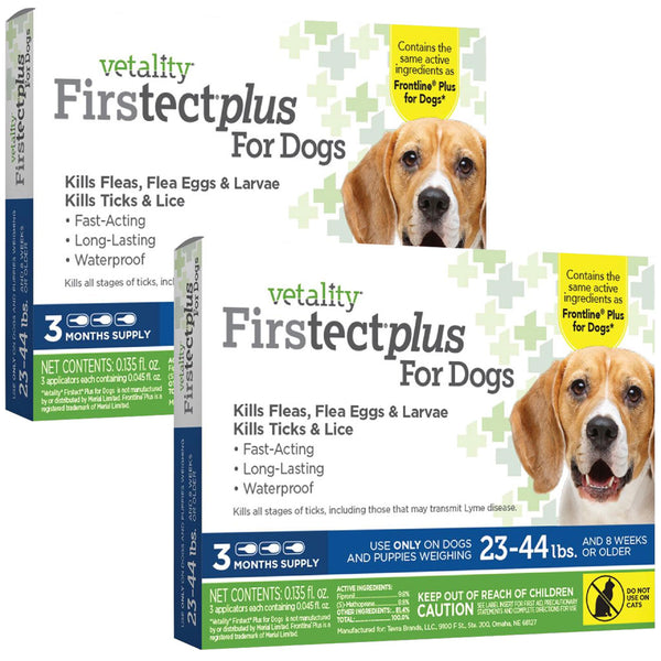 TevraPet Vetality Firstect Plus Flea & Tick Treatment for Dogs, 23-44 lbs 6 months