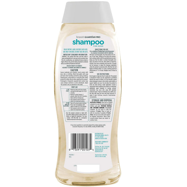 flea and tick shampoo backside