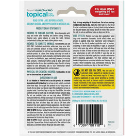 Sergeant's Guardian Pro Flea & Tick Topical for Dogs, 66 lbs and over backside